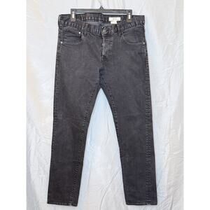 Drain Jeans Mens Size 34x32 Black Denim Ricky Flap Super Slim Stretch